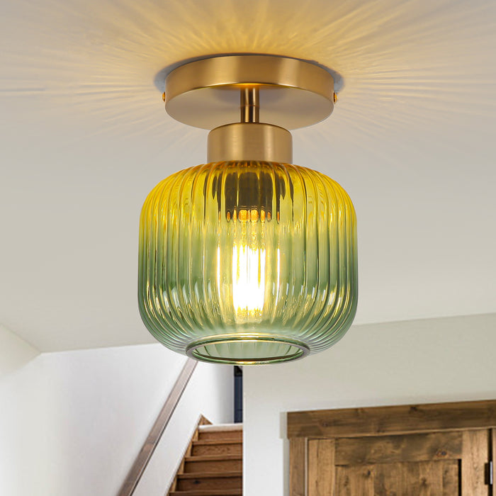 6 Inch Bard 1-Light Semi-Flush Mount Ceiling Light