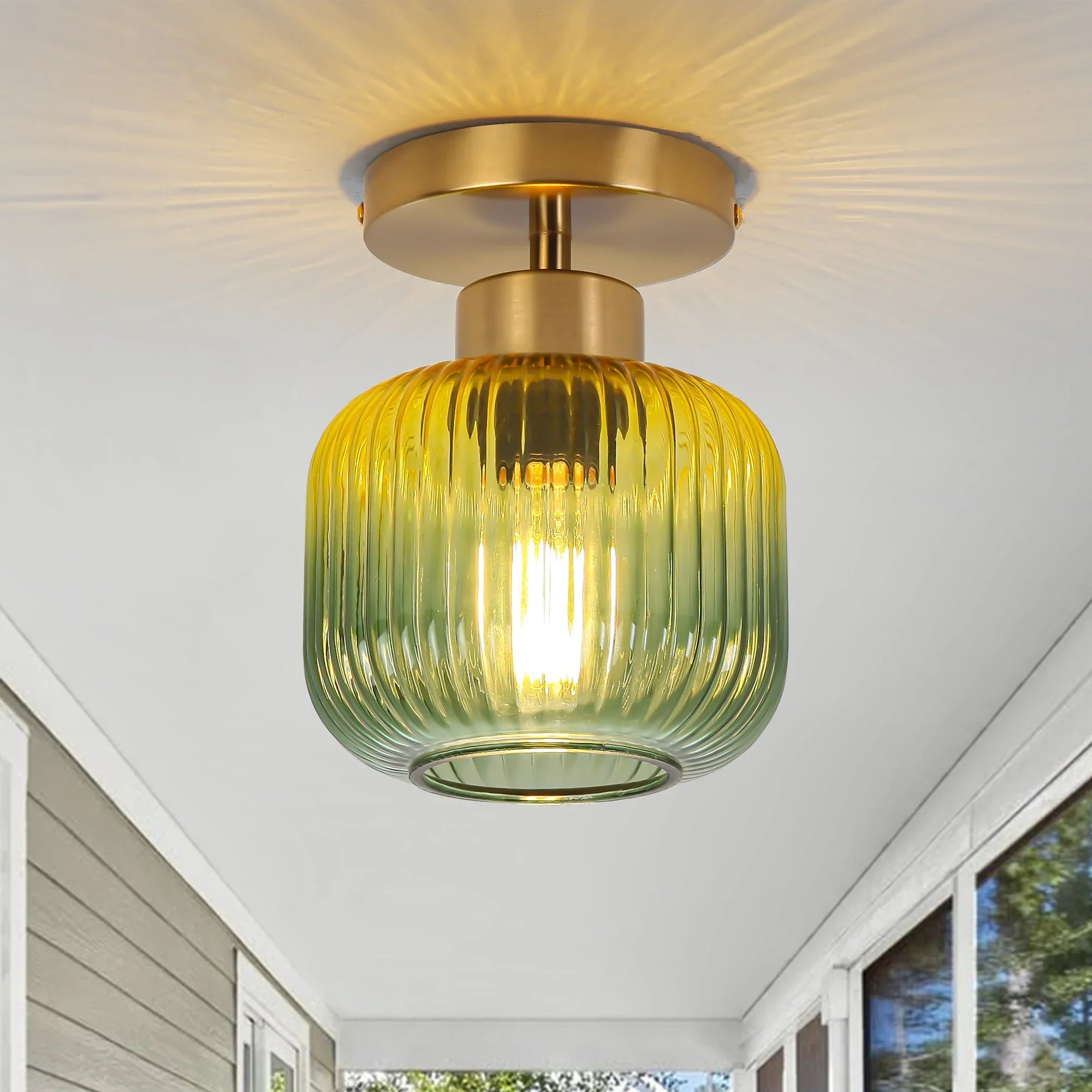 6 Inch Bard 1-Light Semi-Flush Mount Ceiling Light