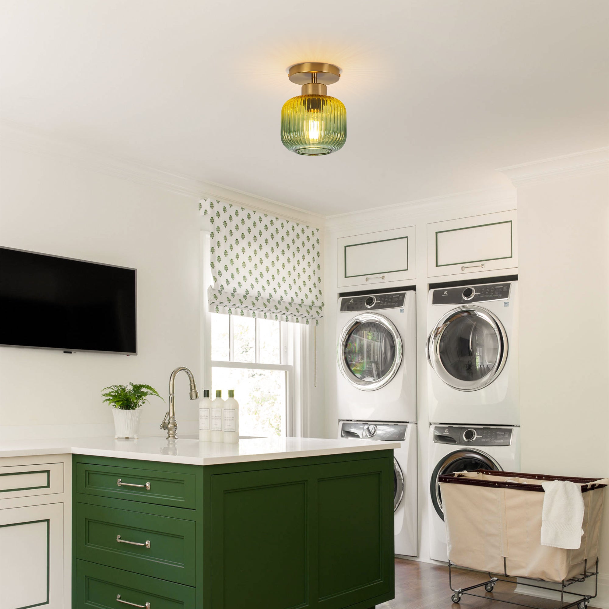 6 Inch Bard 1-Light Semi-Flush Mount Ceiling Light