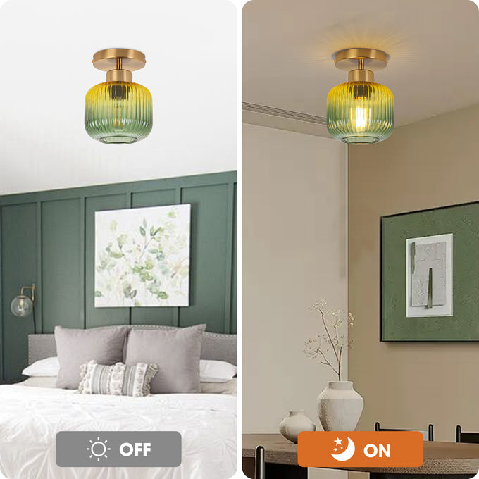 6 Inch Bard 1-Light Semi-Flush Mount Ceiling Light