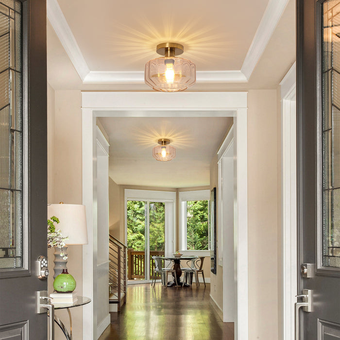 9 Inch Gerald 1-Light Semi-Flush Mount Ceiling Light