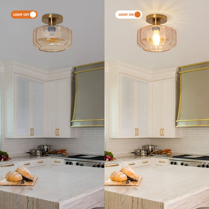 9 Inch Gerald 1-Light Semi-Flush Mount Ceiling Light