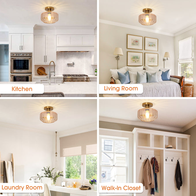 9 Inch Gerald 1-Light Semi-Flush Mount Ceiling Light