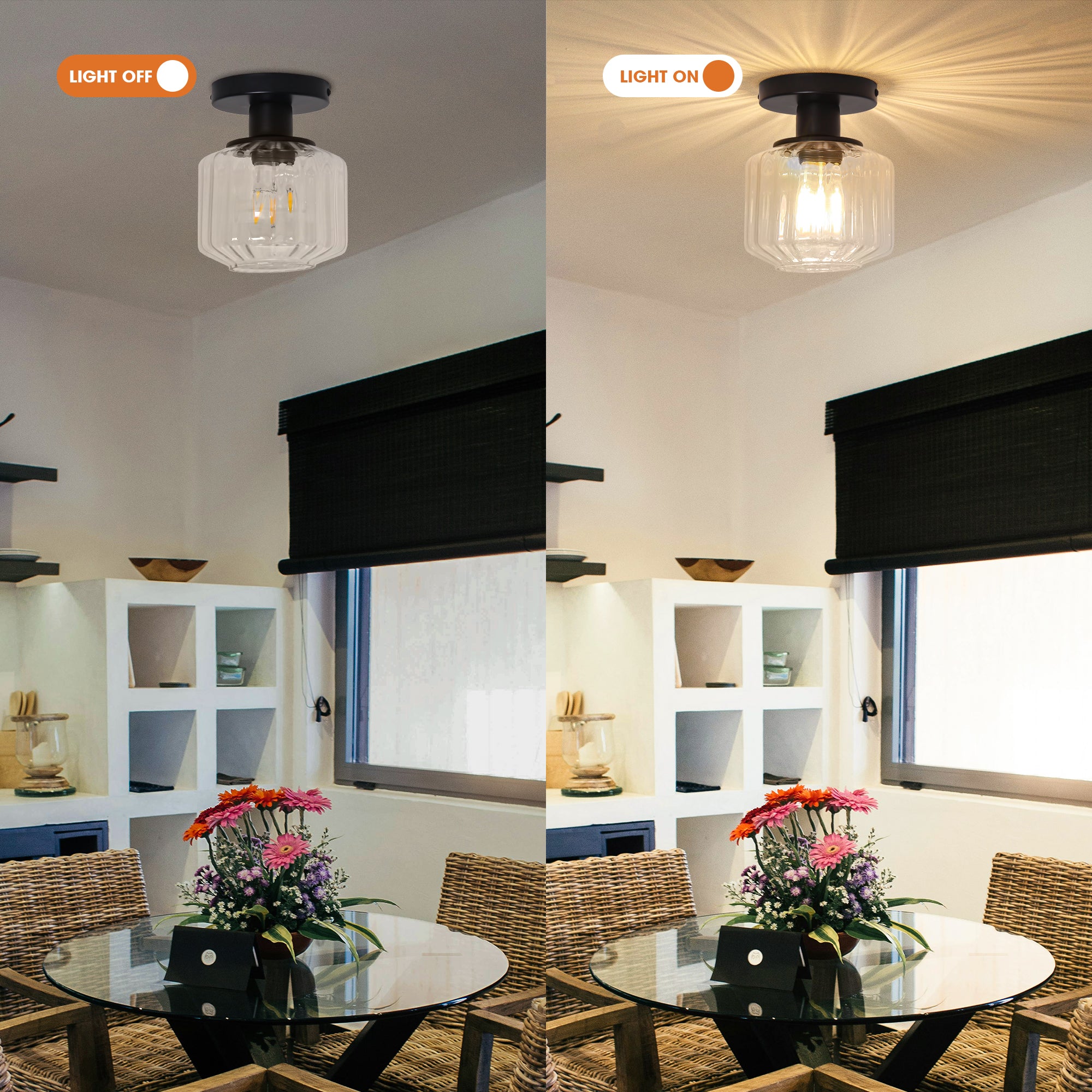 6 Inch Marico 1-Light Semi-Flush Mount Ceiling Light