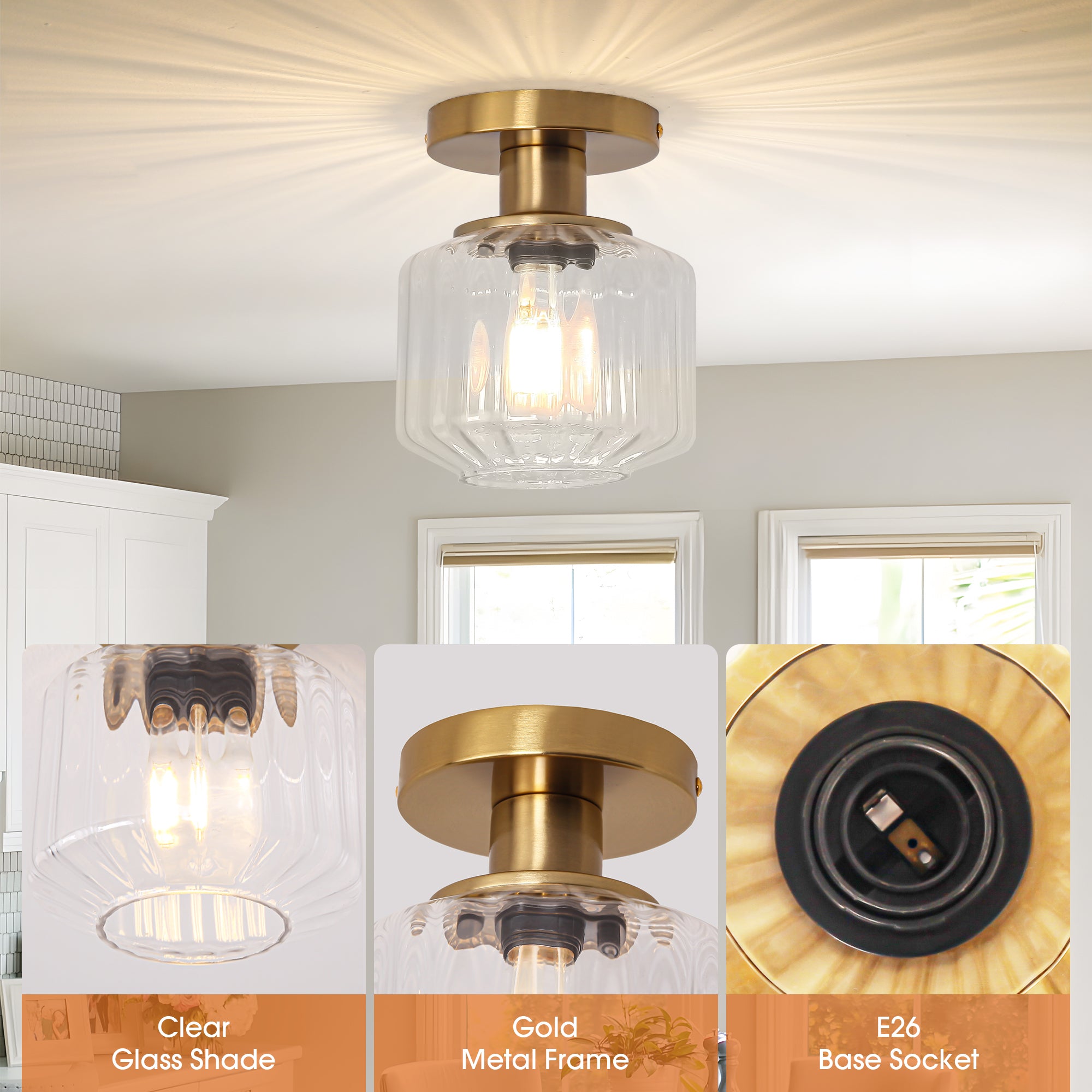 6 Inch Marico 1-Light Semi-Flush Mount Ceiling Light