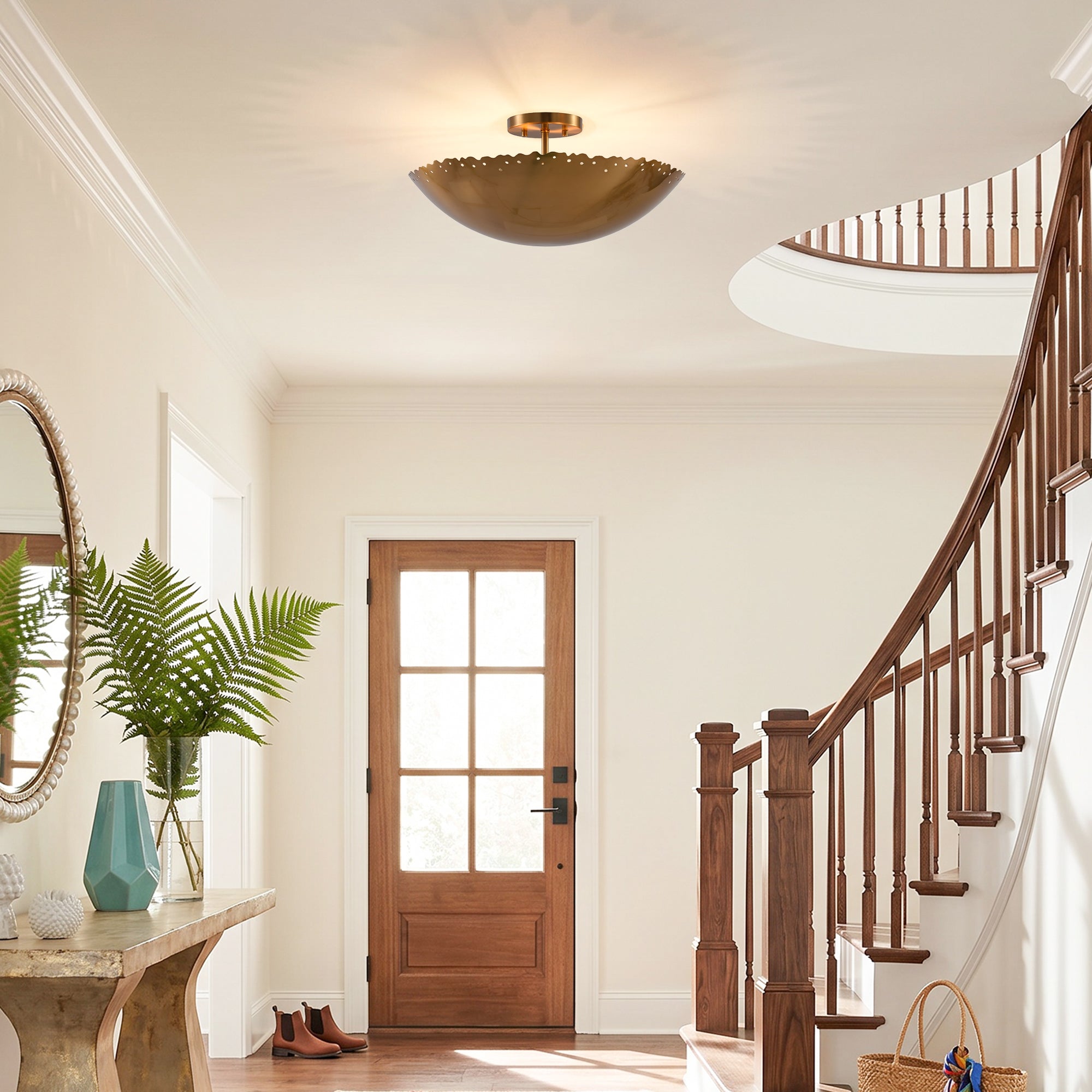 Irma 3-Light Modern Semi-Flush Mount Ceiling Light