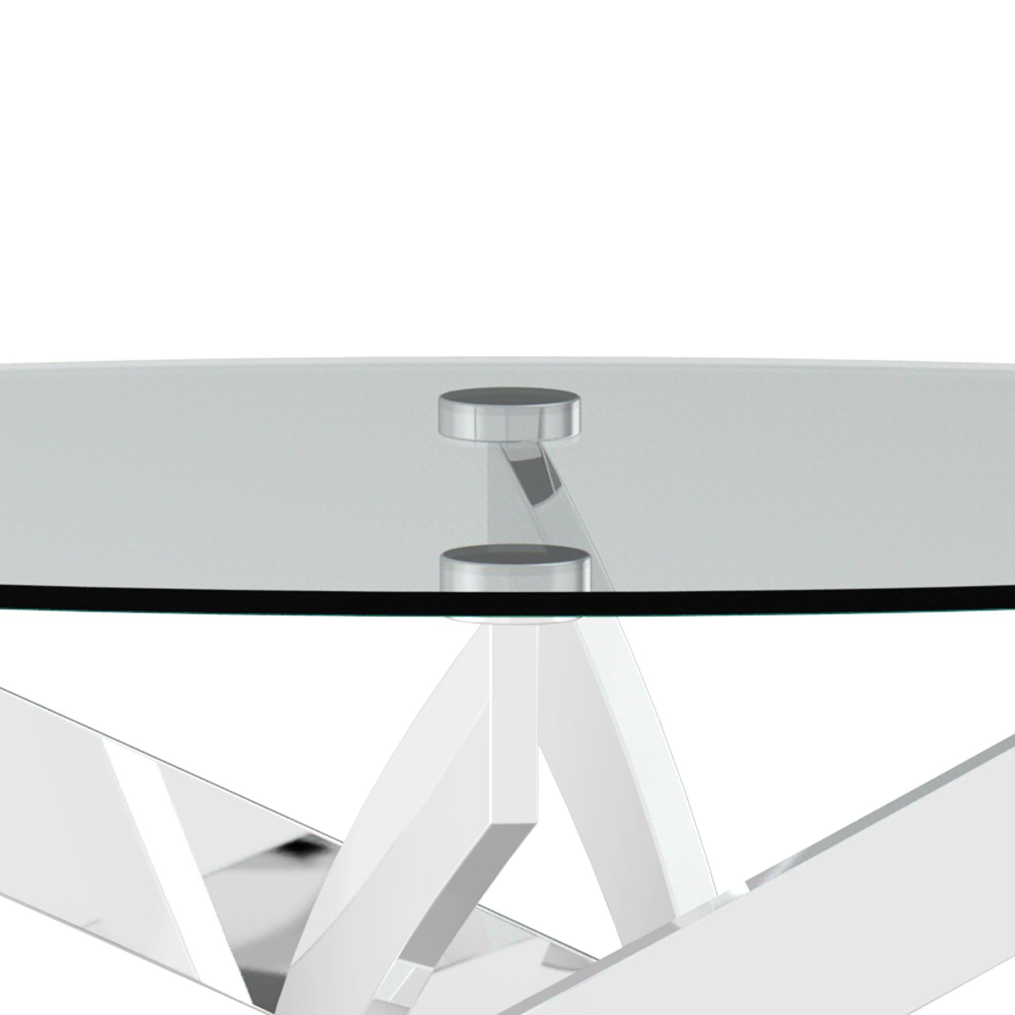 Mesa de centro contemporánea de vidrio de 43 cm de alto para sala de estar y dormitorio
