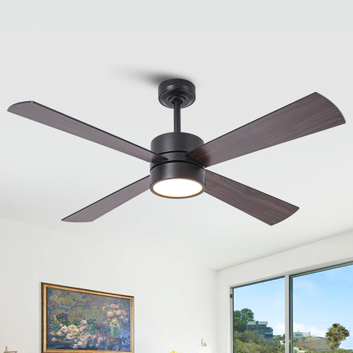 52 Inch Bucholz Industrial Dimmable RGB LED Ceiling Fan with Remote and APP Control