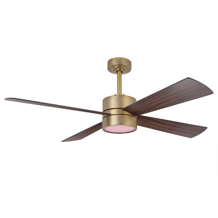 52 Inch Bucholz Industrial Dimmable RGB LED Ceiling Fan with Remote and APP Control