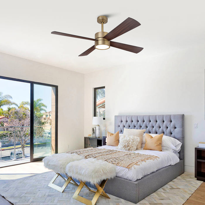 52 Inch Bucholz Industrial Dimmable RGB LED Ceiling Fan with Remote and APP Control
