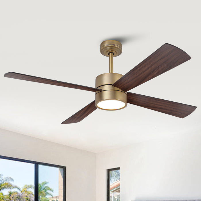 52 Inch Bucholz Industrial Dimmable RGB LED Ceiling Fan with Remote and APP Control