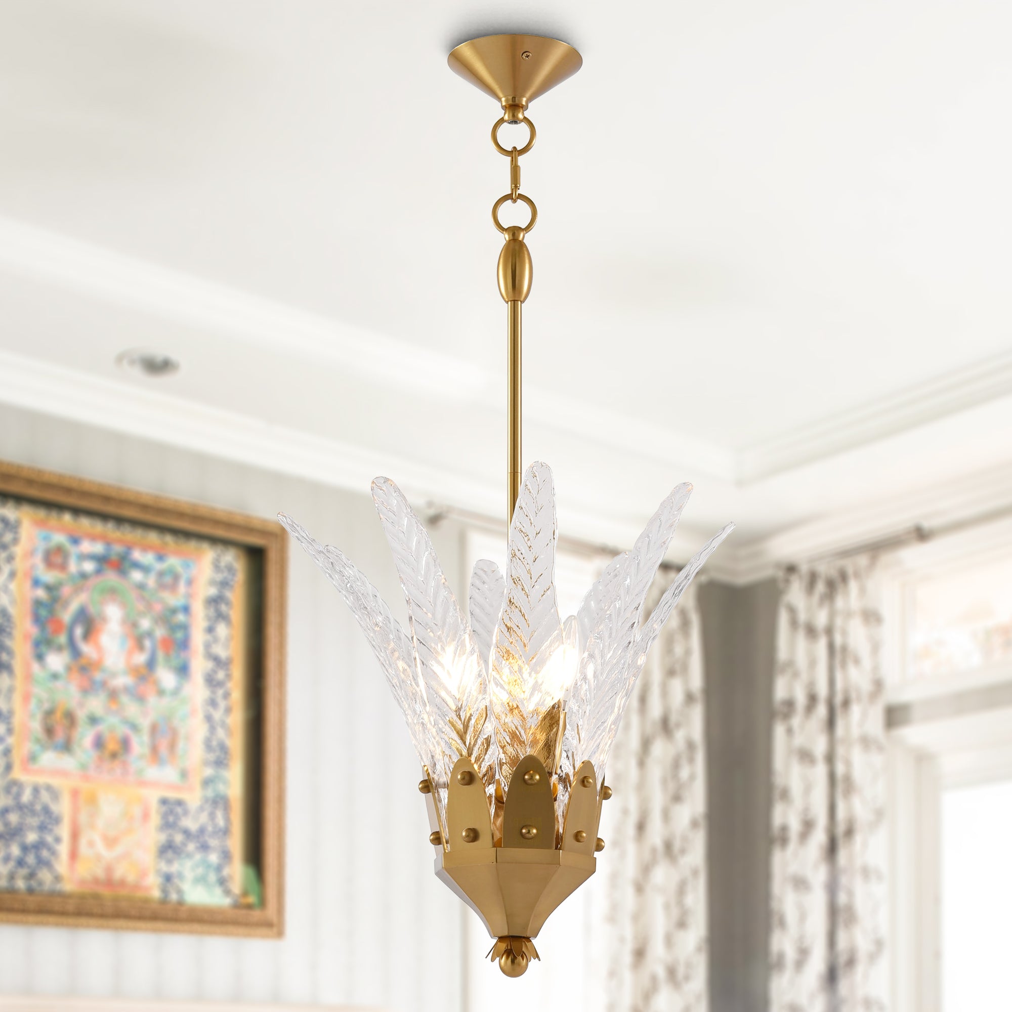 17 Inch Vito 3-Light Feather-shaped Island Pendant Light
