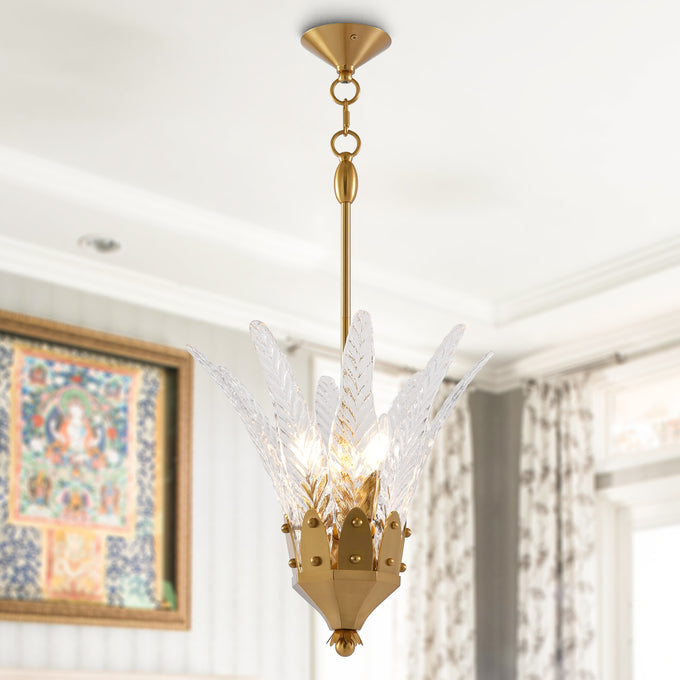 17 Inch Vito 3-Light Feather-shaped Island Pendant Light