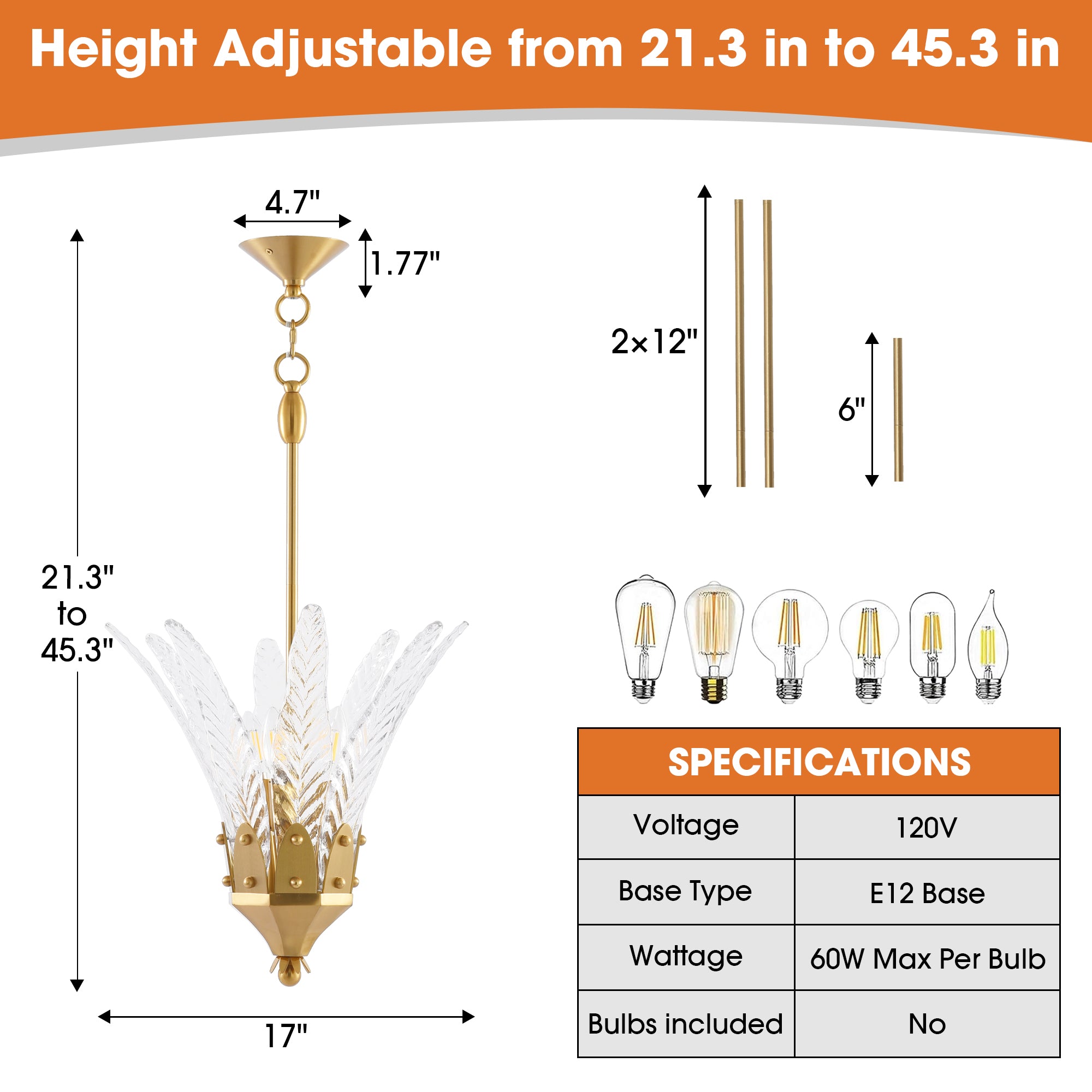 17 Inch Vito 3-Light Feather-shaped Island Pendant Light