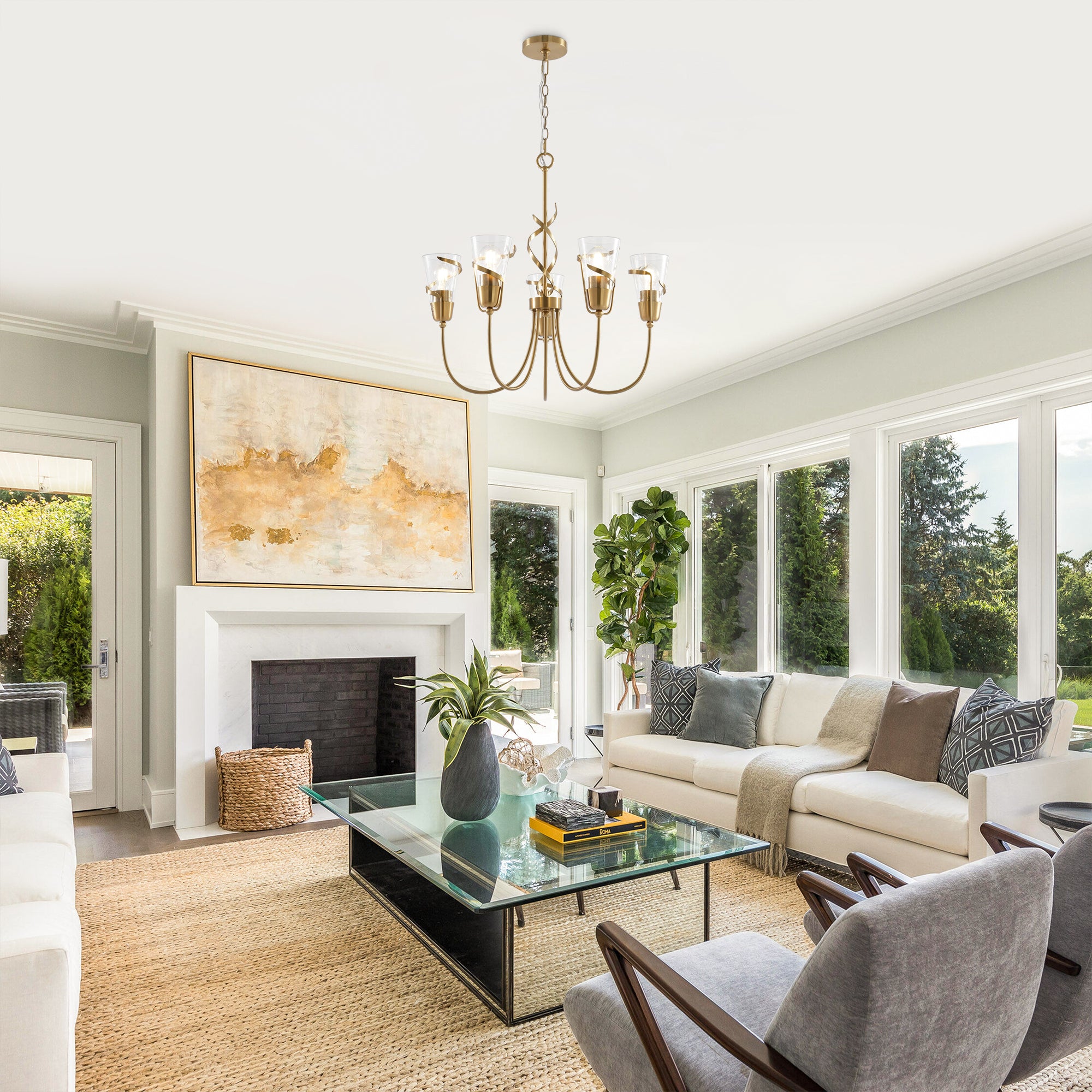 26 Inch Uriah 5-Light Golden Chandelier