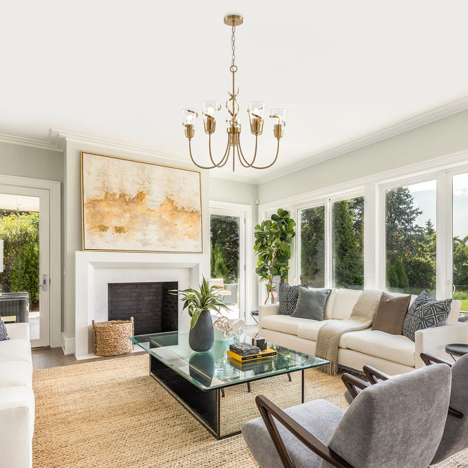 26 Inch Uriah 5-Light Golden Chandelier