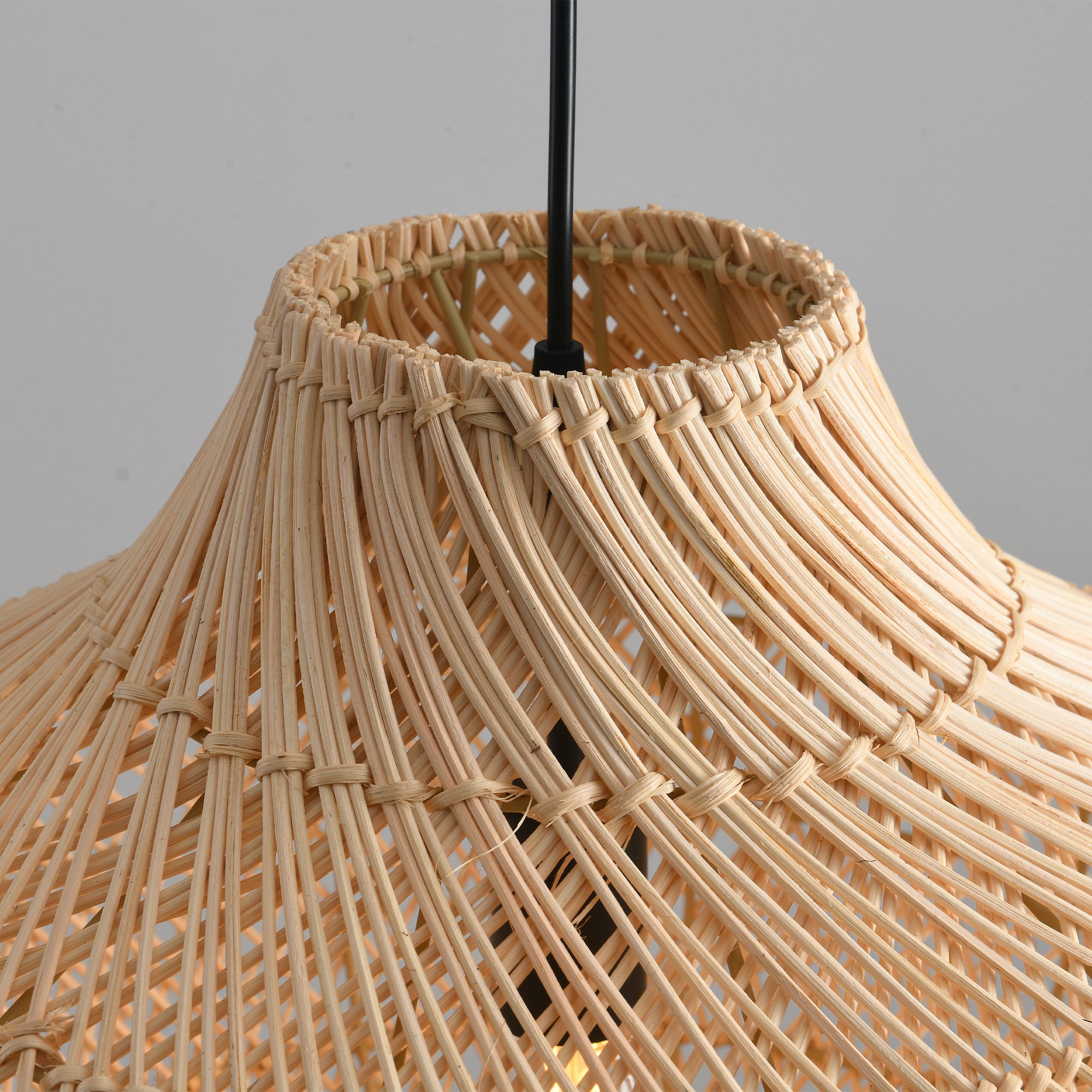 14" Xavier Bohemian Handwoven Rattan Island Pendant Light