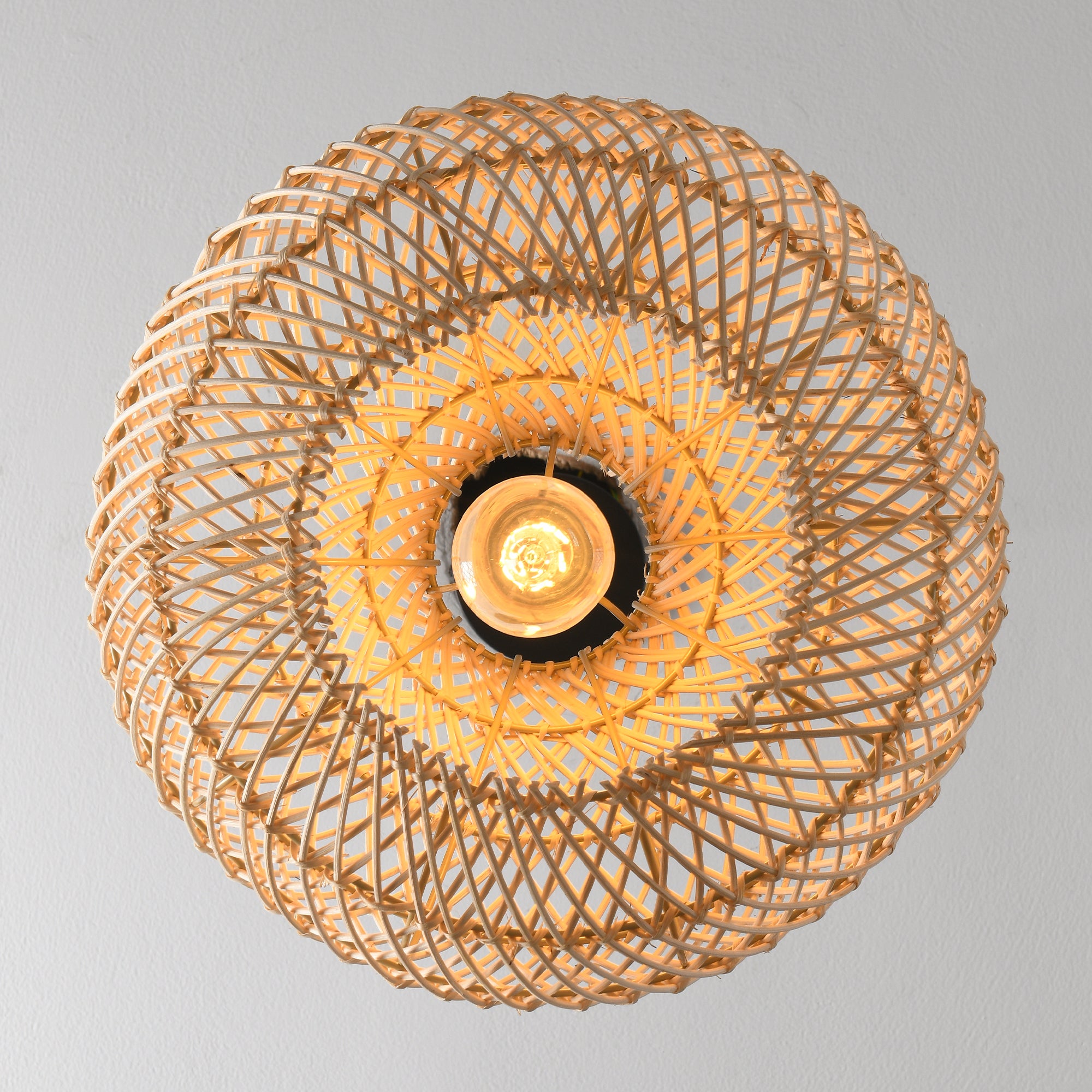 19" Winston Bohemian Handwoven Rattan Island Pendant Light