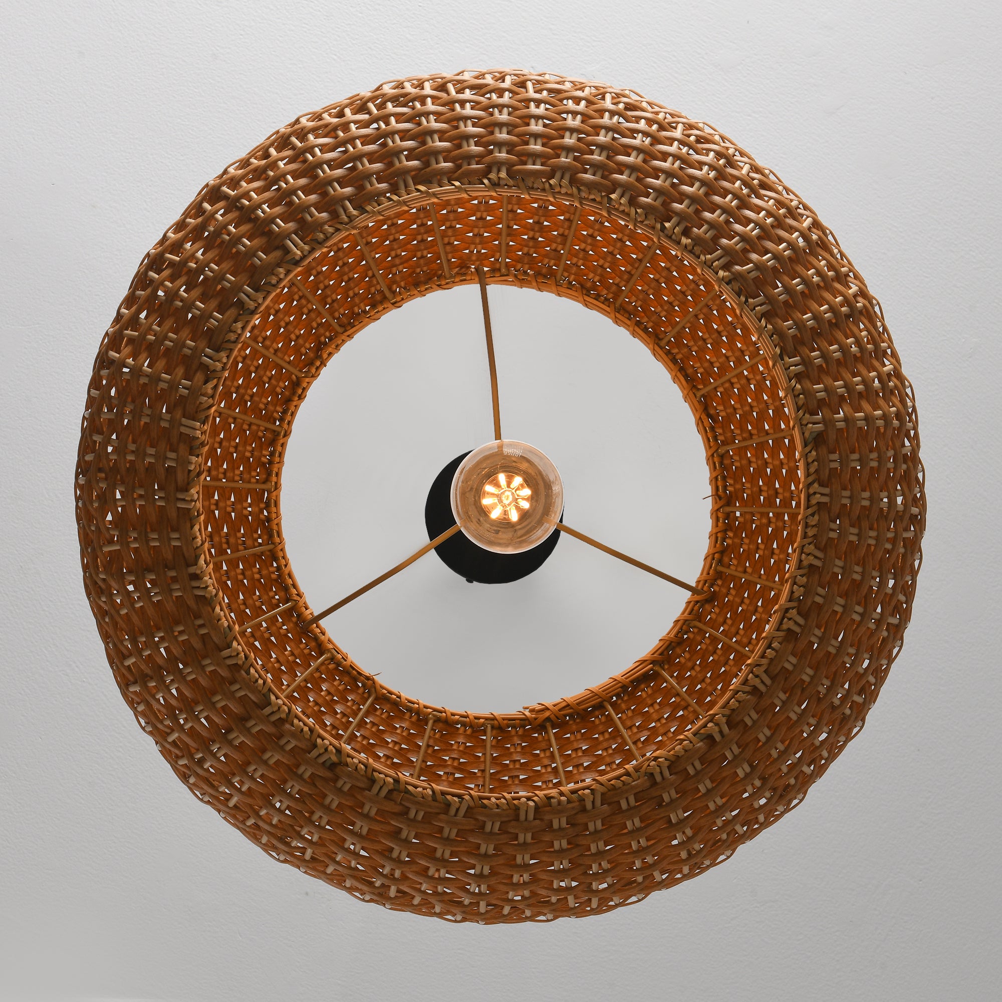 19" Walter Bohemian Handwoven Rattan Island Pendant Light