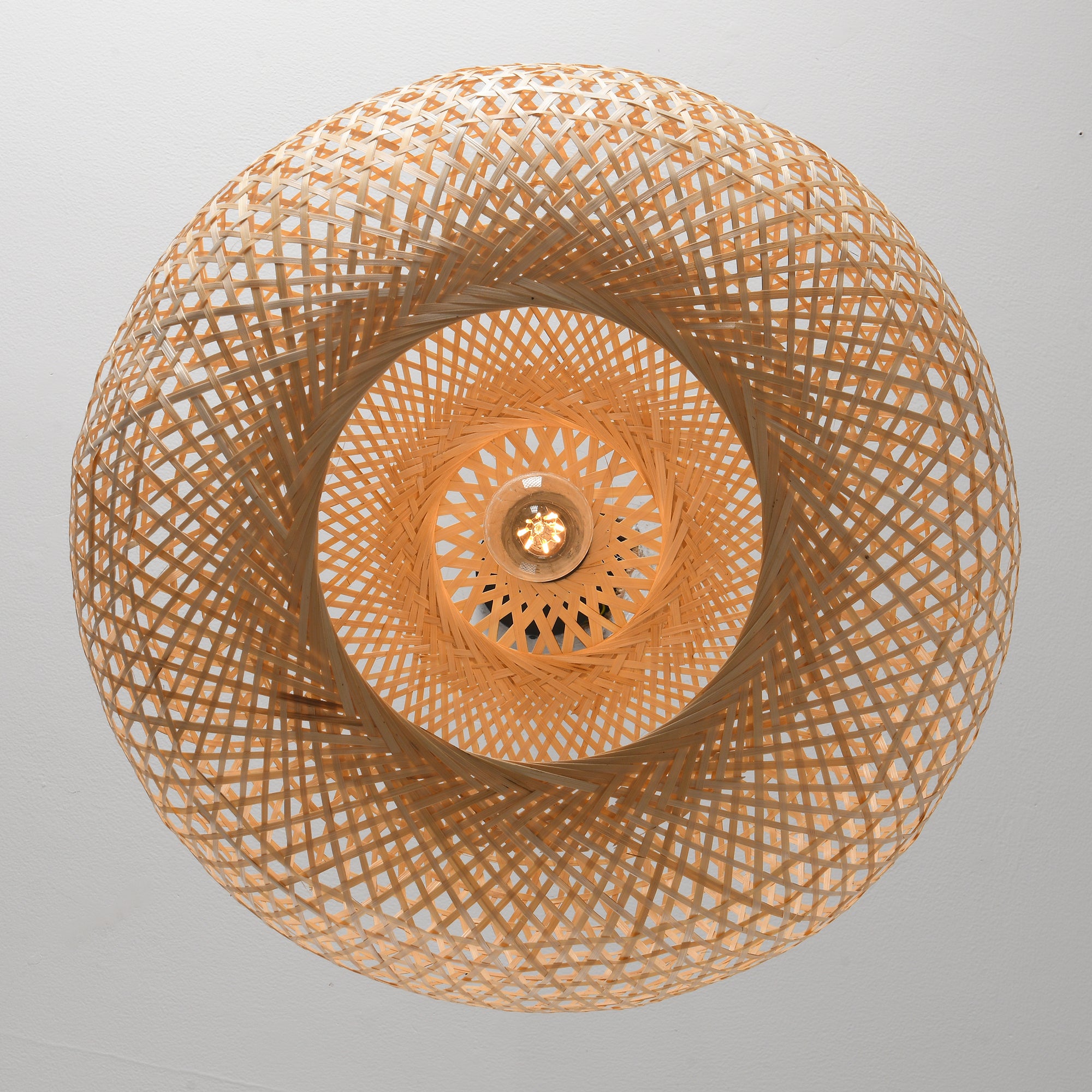 22" Vincent Bohemian Handwoven Bamboo Island Pendant Light