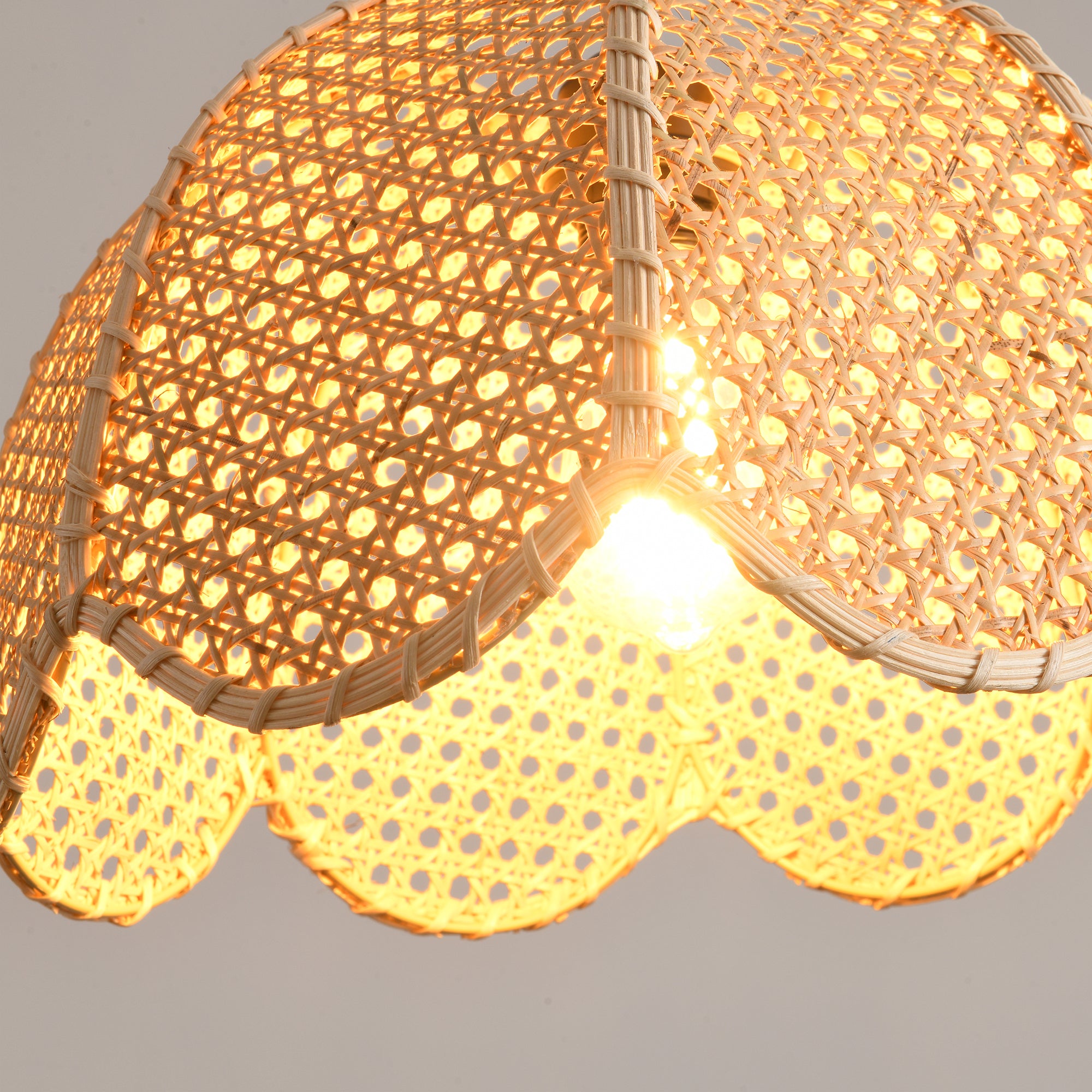 16" Verne Bohemian Handwoven Rattan Island Pendant Light