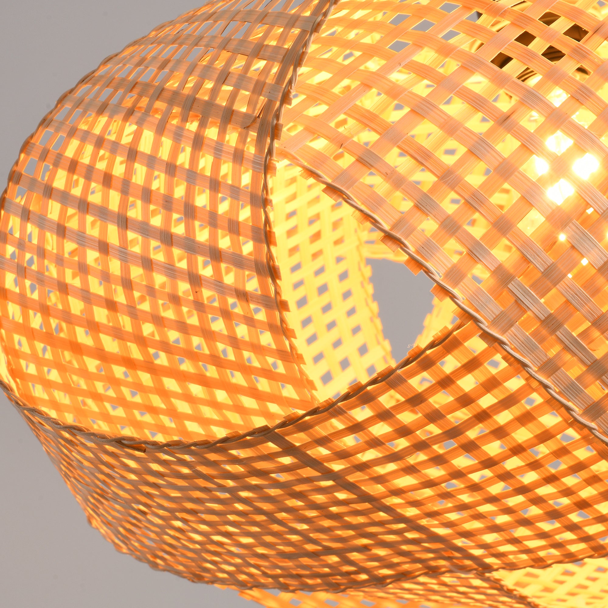 20" Upton Bohemian Handwoven Bamboo Island Pendant Light