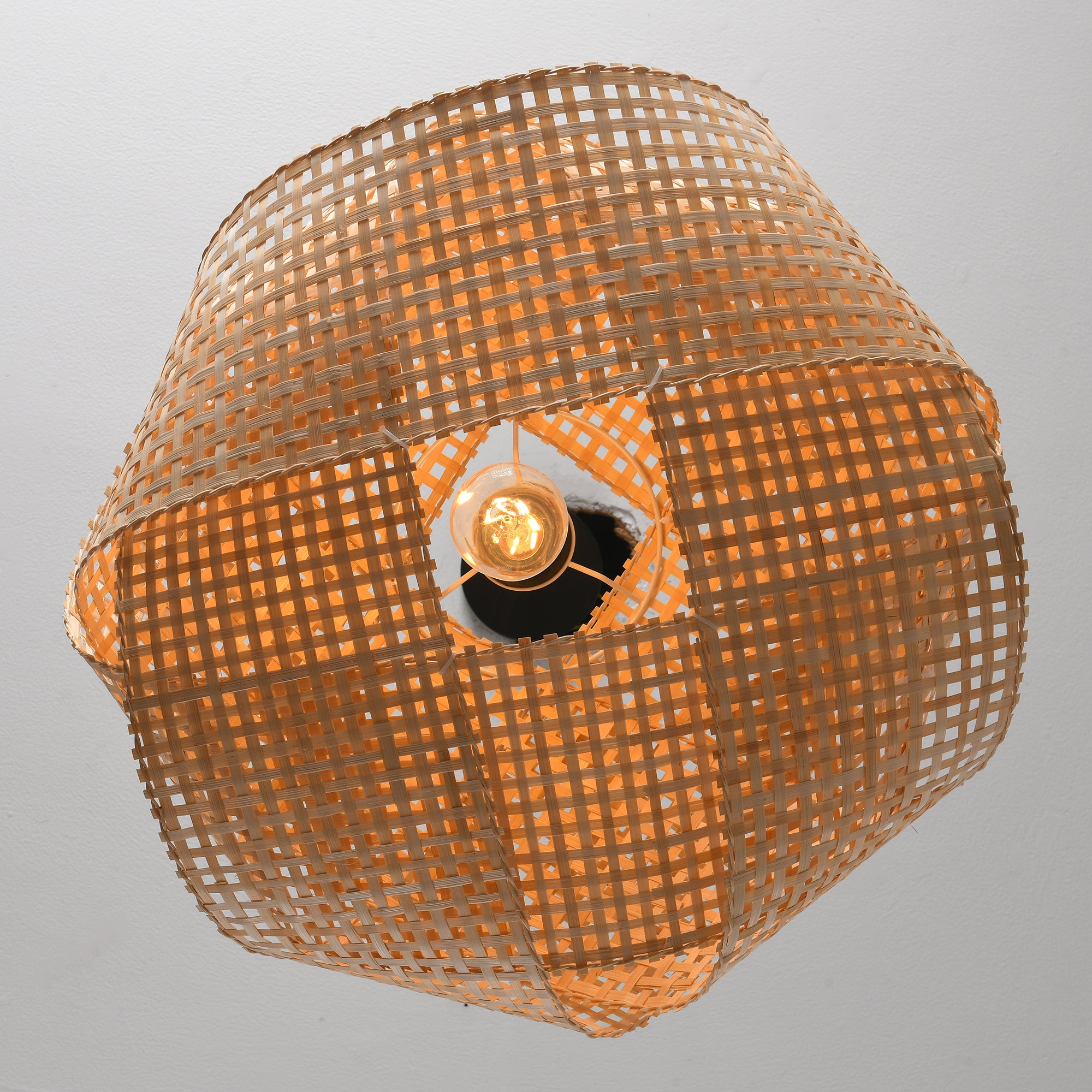 20" Upton Bohemian Handwoven Bamboo Island Pendant Light