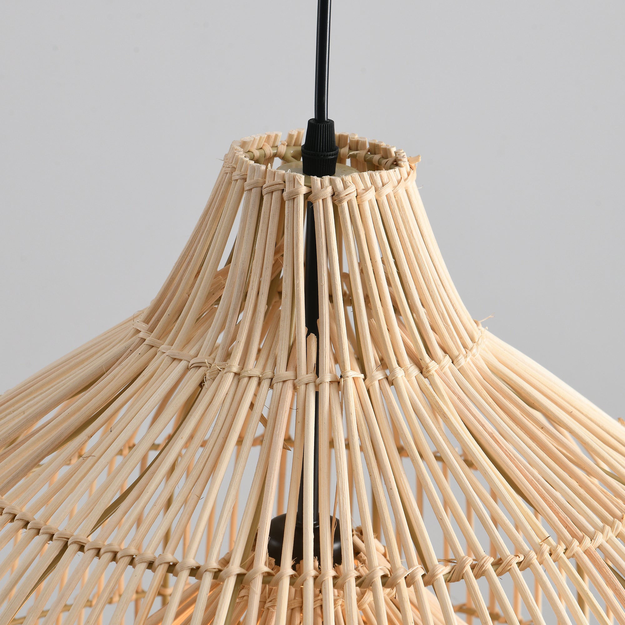20" Ulysses Bohemian Handwoven Rattan Island Pendant Light