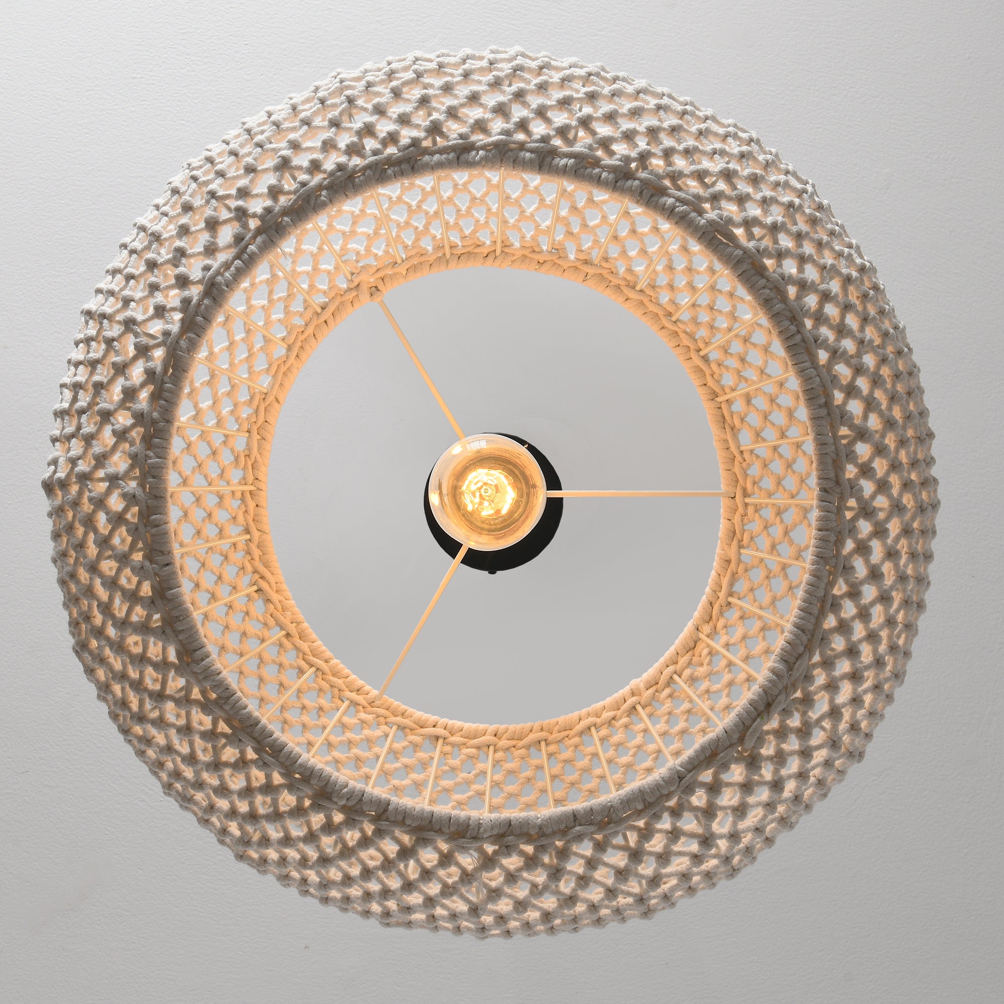 19" Tyler Bohemian Handwoven Cotton Rope Island Pendant Light