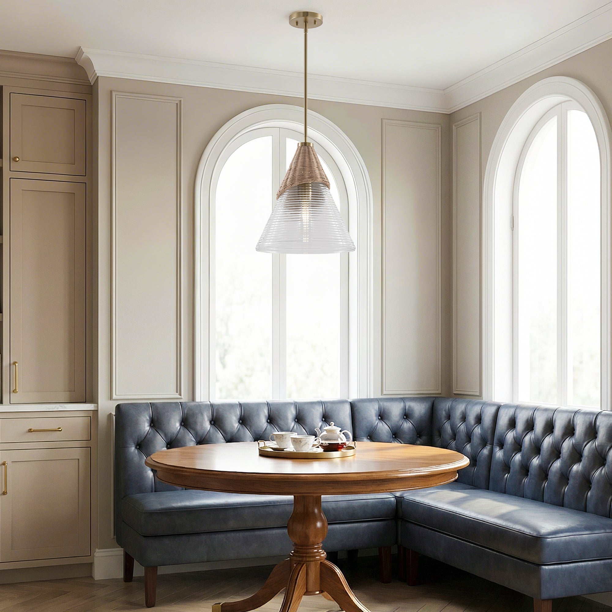 Colin 1-Light Golden Bohemian Island Pendant Light