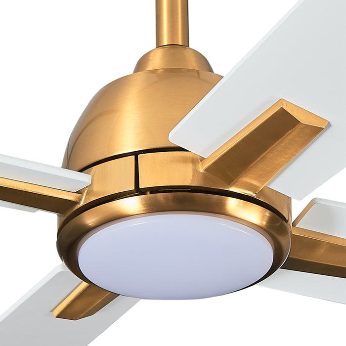 48" Linden Modern DC Motor Downrod Mount Reversible Crystal Ceiling Fan with Lighting and Remote Control