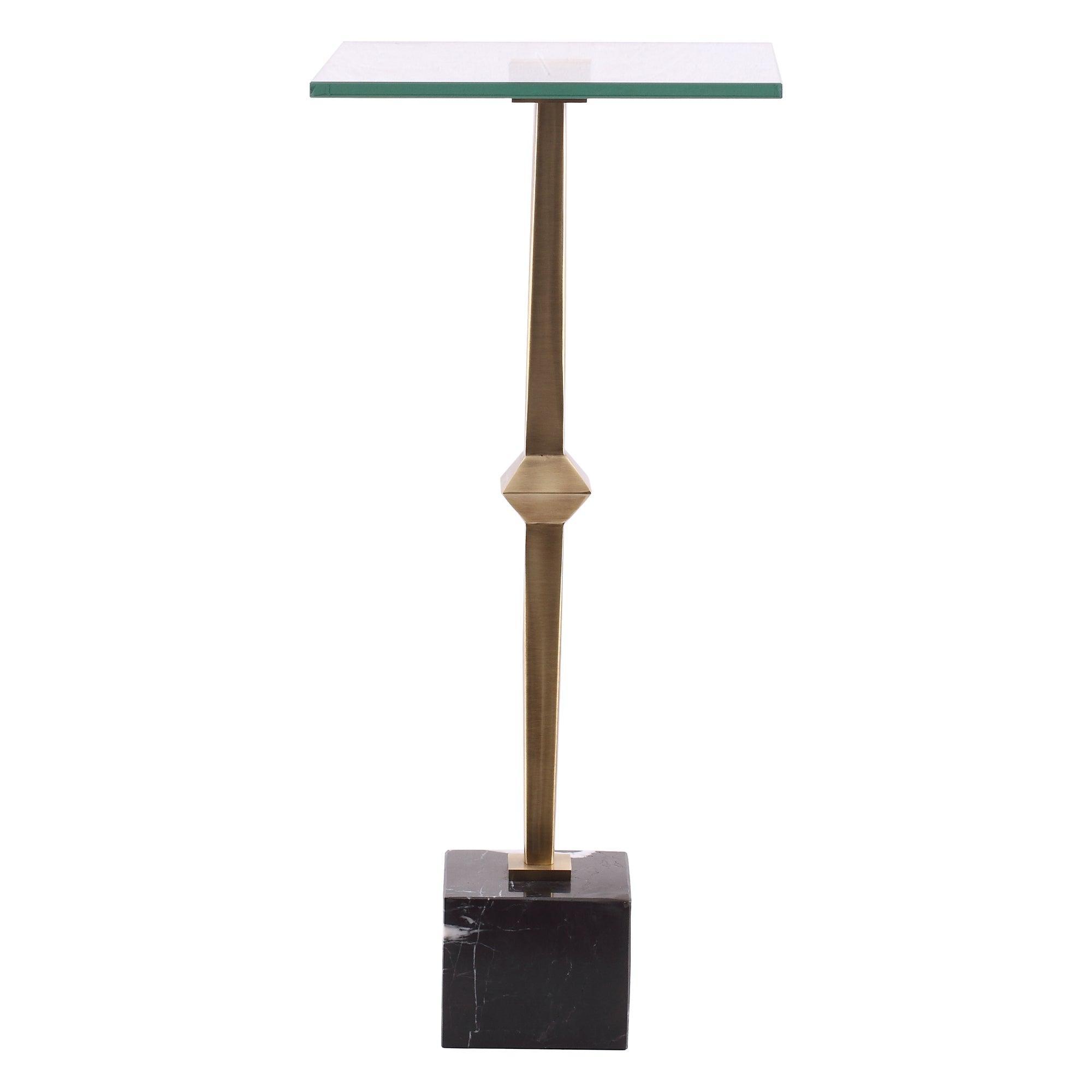 11" Square Side Table with Marble Base