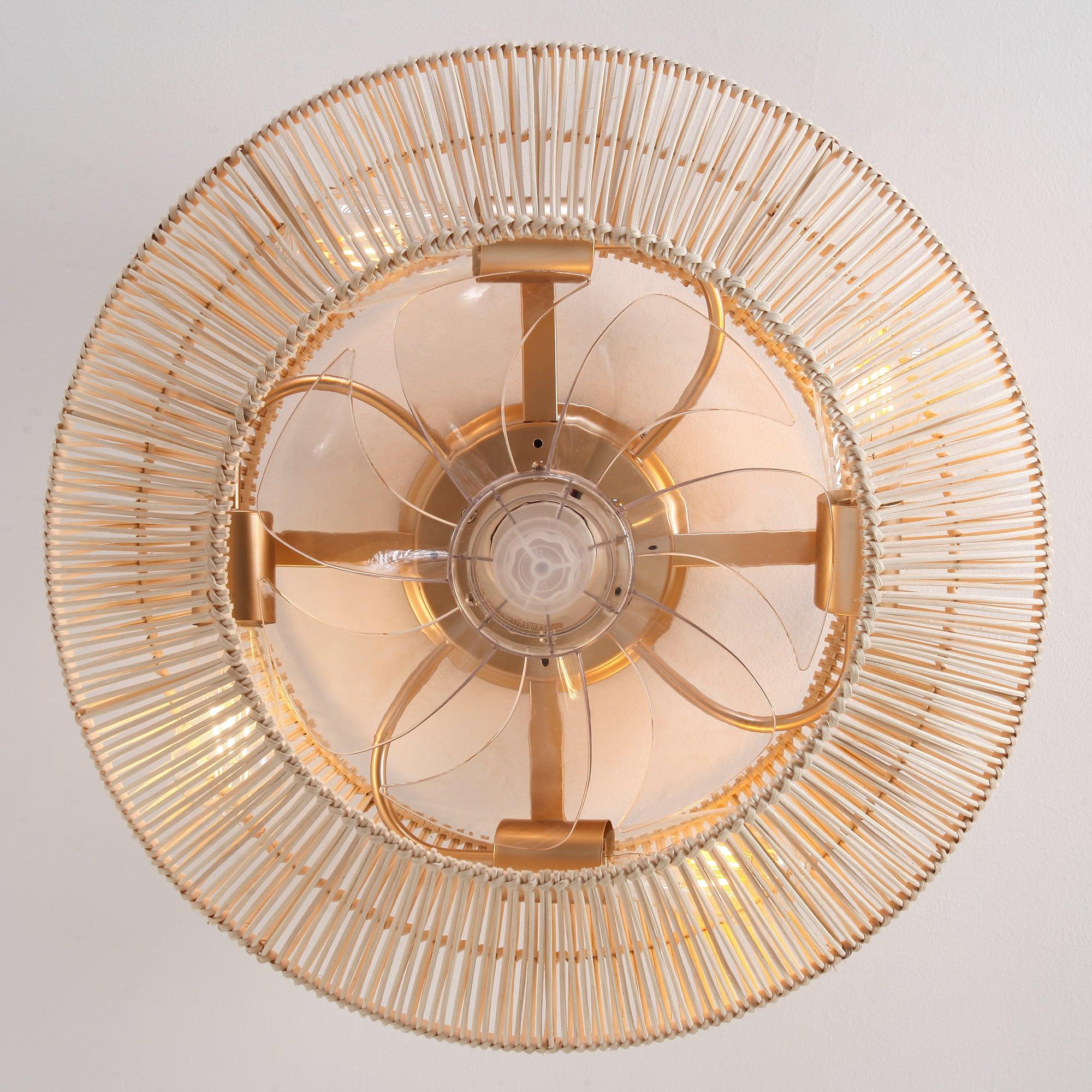 Ventilador de techo empotrable estilo granja Flora de 20 pulgadas con motor de CC y luz
