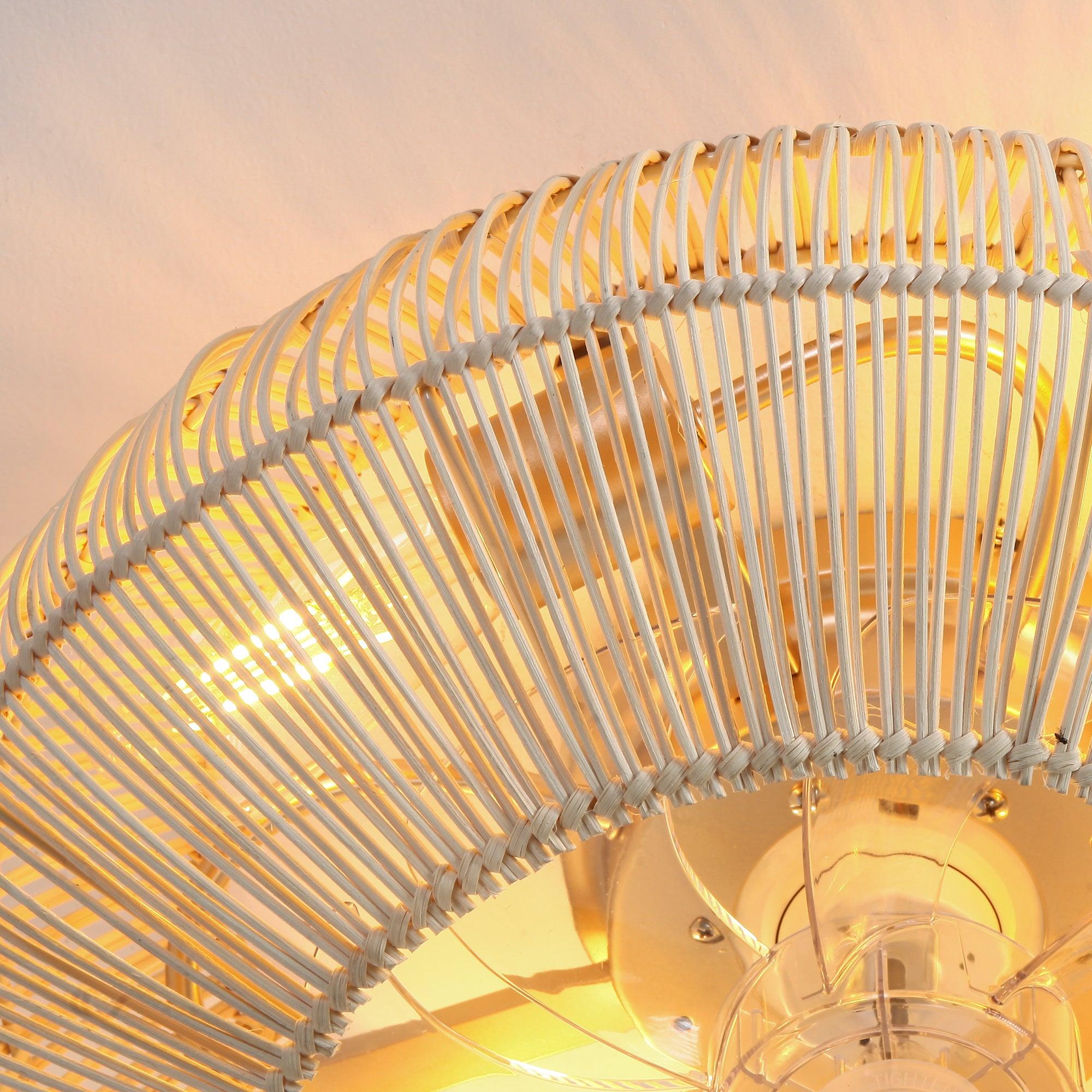 Ventilador de techo empotrable estilo granja Flora de 20 pulgadas con motor de CC y luz