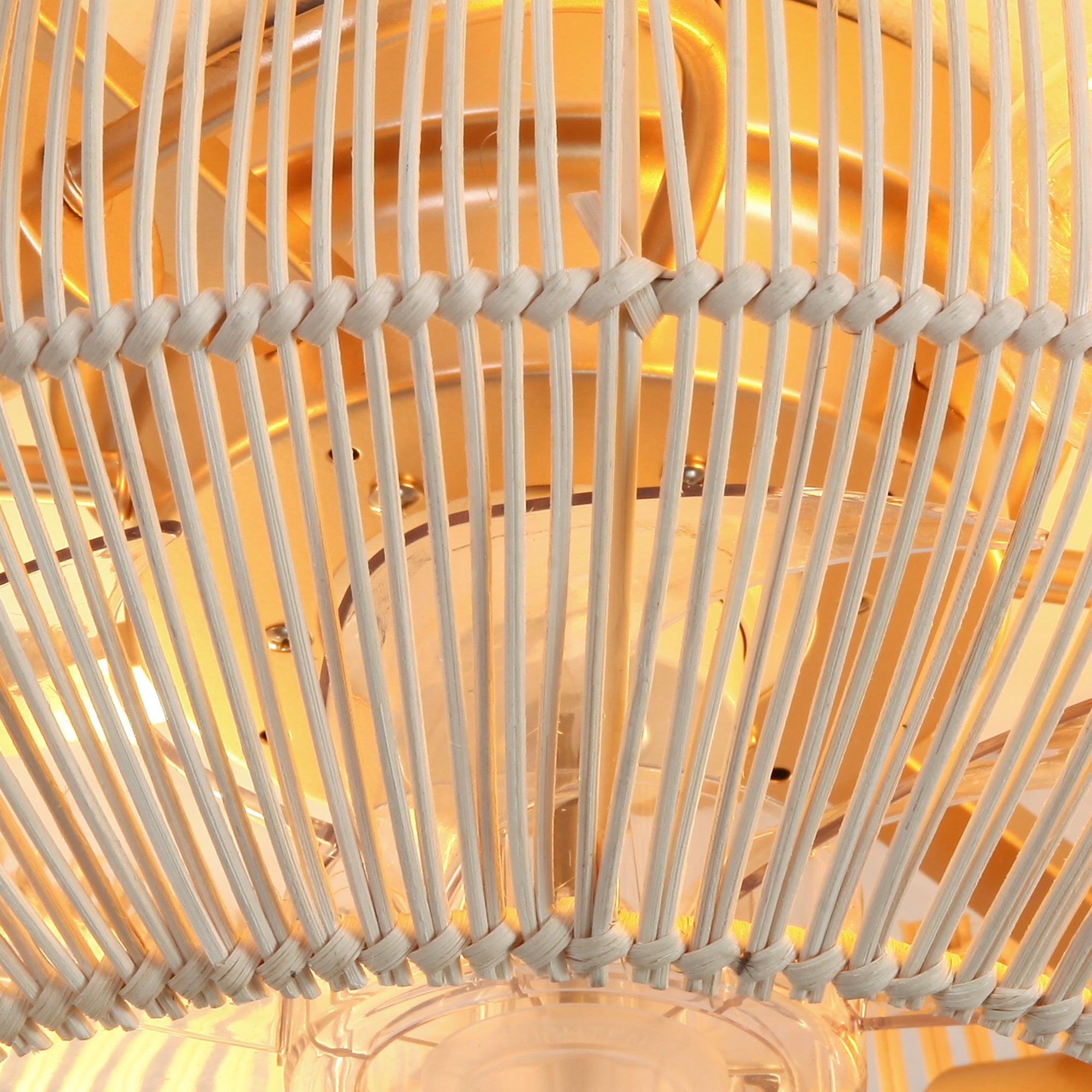 Ventilador de techo empotrable estilo granja Flora de 20 pulgadas con motor de CC y luz