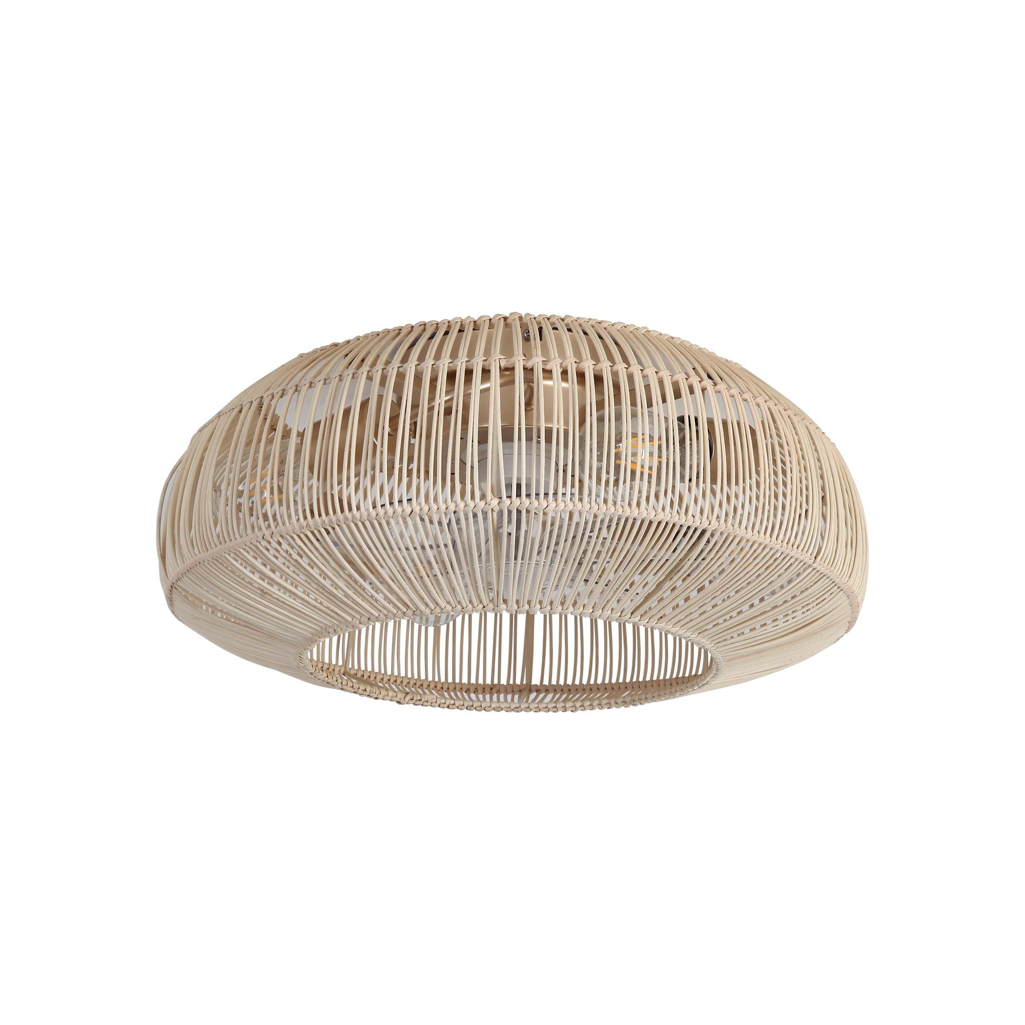 Ventilador de techo empotrable estilo granja Flora de 20 pulgadas con motor de CC y luz