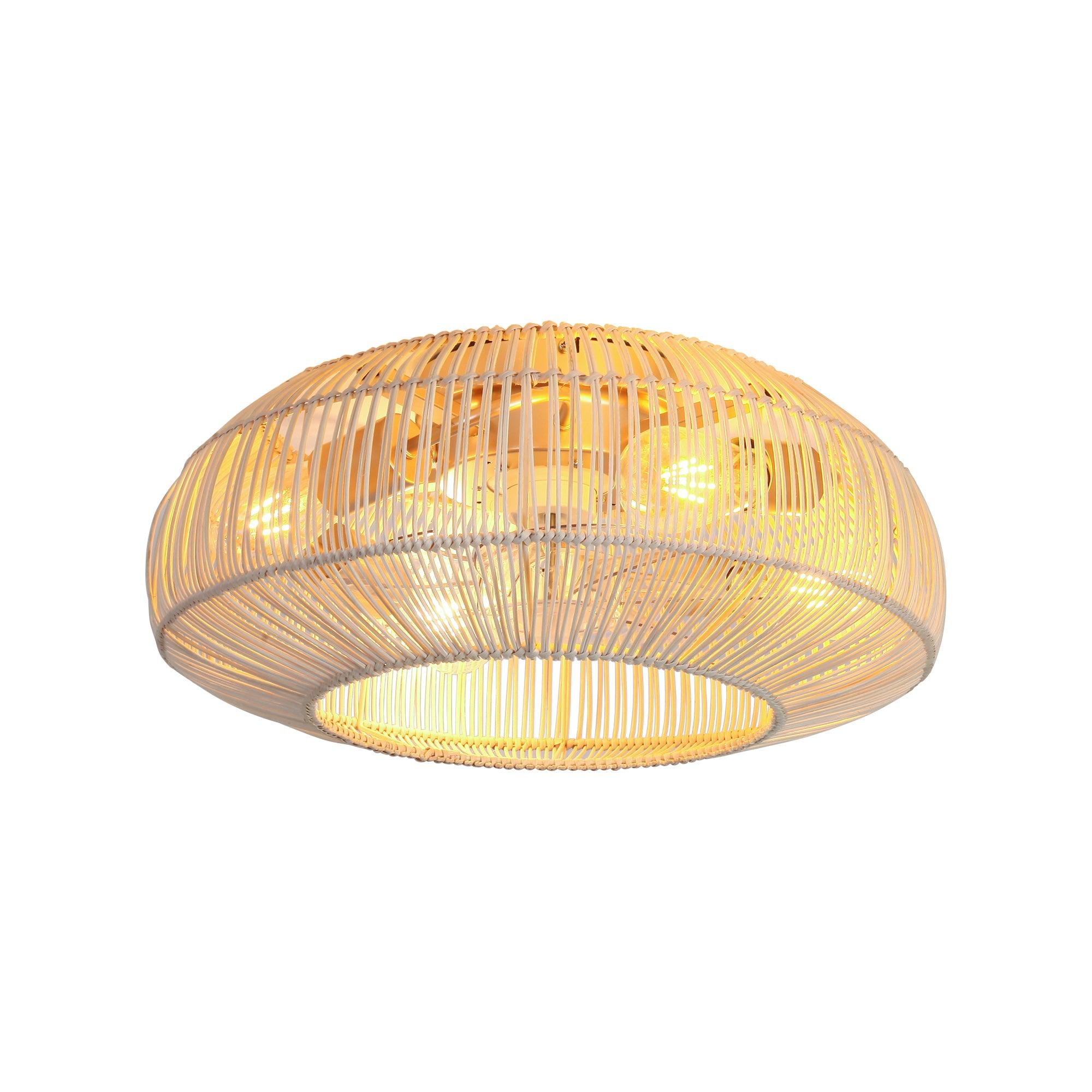 Ventilador de techo empotrable estilo granja Flora de 20 pulgadas con motor de CC y luz