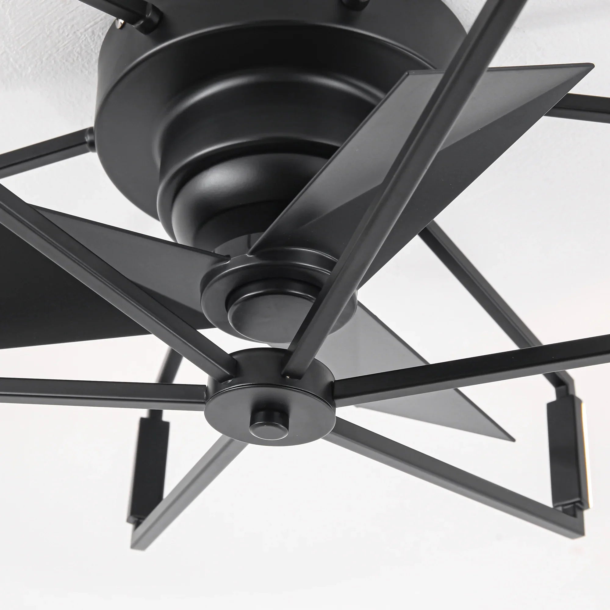 21 Inch Wade Black Industrial Flush Mount LED Ceiling Fan