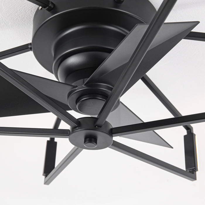 21 Inch Wade Black Industrial Flush Mount LED Ceiling Fan