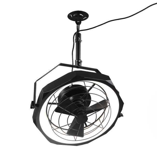 20 Inch Doris Downrod Fan Wall Mount Fan with LED Light and Remote Control