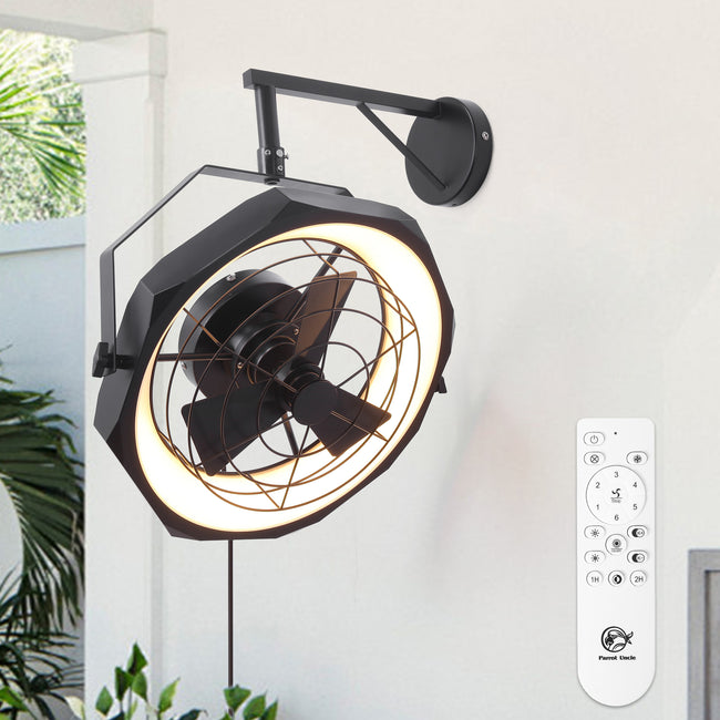 20 Inch Doris Downrod Fan Wall Mount Fan with LED Light and Remote Control