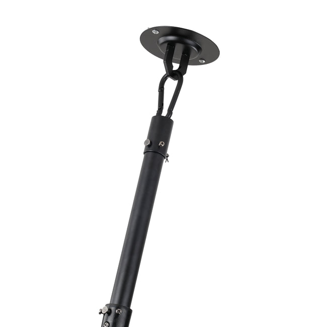 20 Inch Black Industrial Rotatable LED Downrod Fan Floor Fan with Remote Control