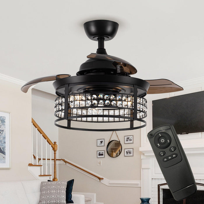 36" 3 Blades Modern Ceiling Fan with Lighting and Remote Control