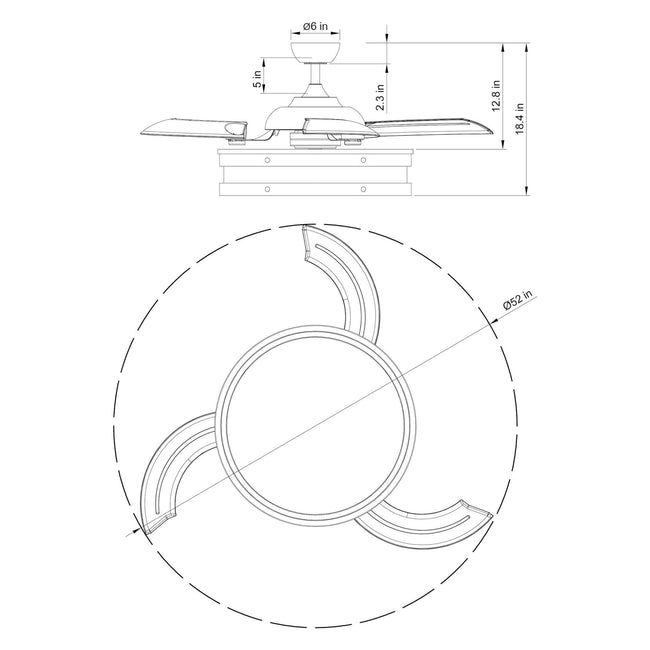 Ventilador inteligente Cochin de 52