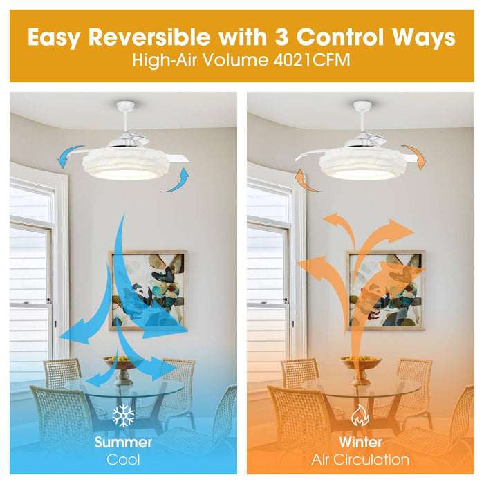Ventilador inteligente Jaipur de 52" con luz LED
