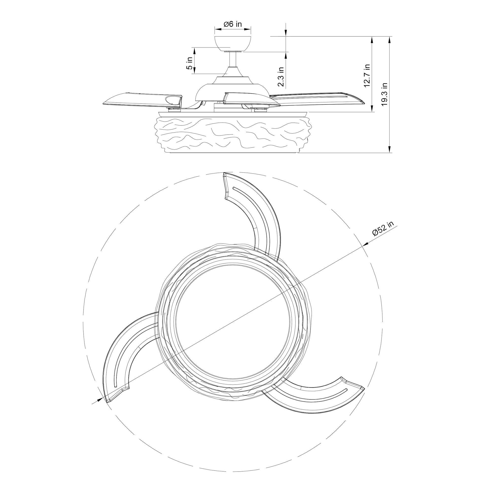 Ventilador inteligente Jaipur de 52