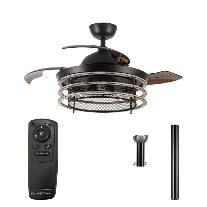 42" Industrial Downrod Mount Ceiling Fan with Lighting and Remote Control