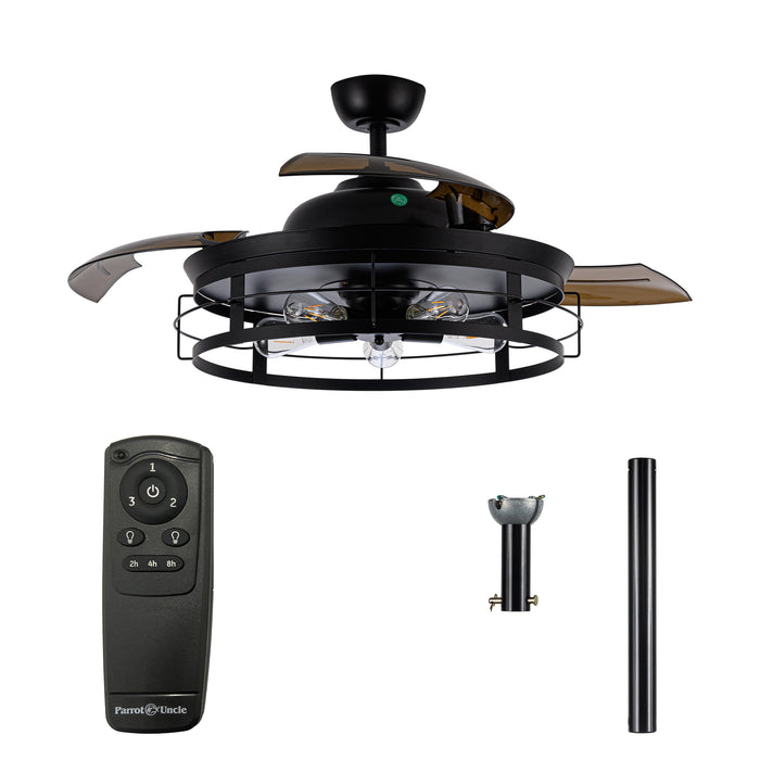 52" Jamshedpur Industrial Downrod Mount Ceiling Fan with Lighting and Remote Control