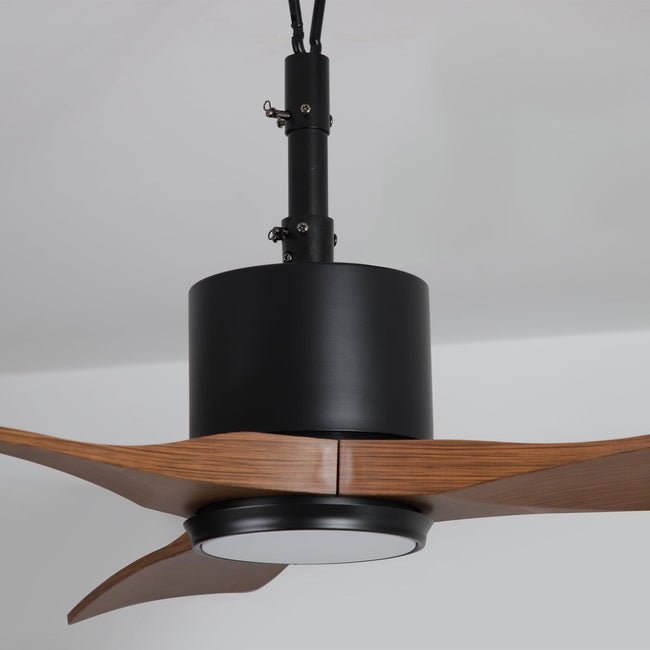 42 Inch Patio Guard IP65 Outdoor DC Motor Black Modern Hanging Buckle Downrod Ceiling Fan with Light