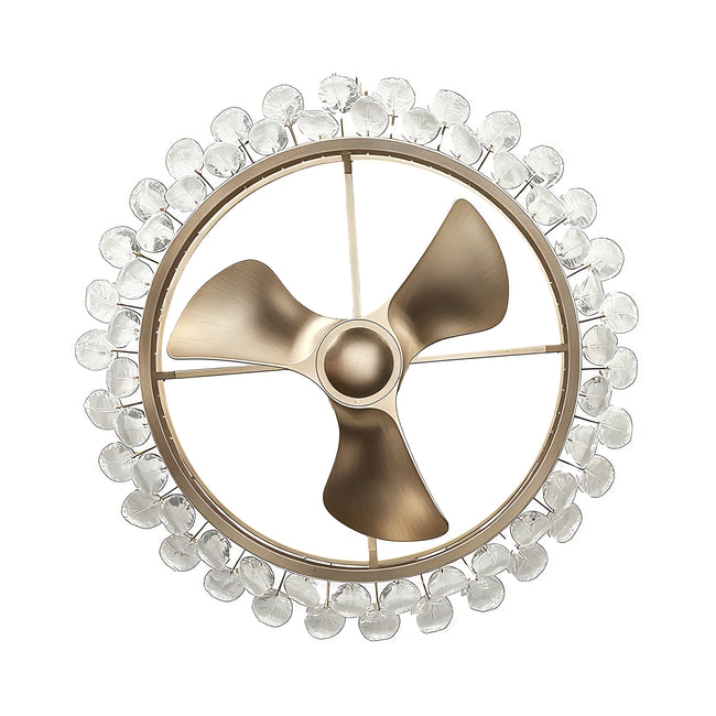 32 Inch Ogden Antique Silver Luxury Fandelier with Light and Remote Control